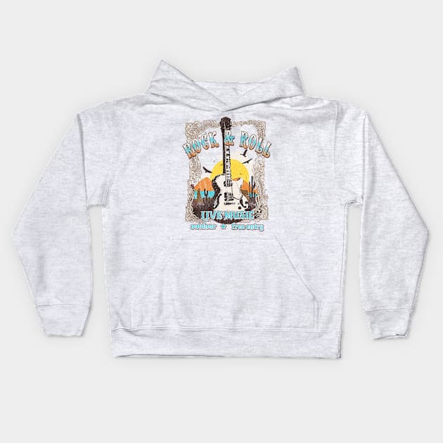 Rock & Roll Live Music Kids Hoodie by LifeTime Design